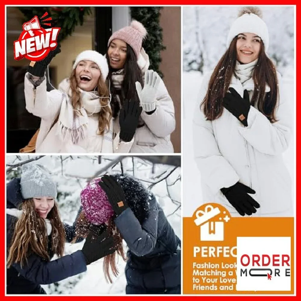 Women's Touchscreen Winter Gloves Fleece Lined Thermal Warm Cold Weather